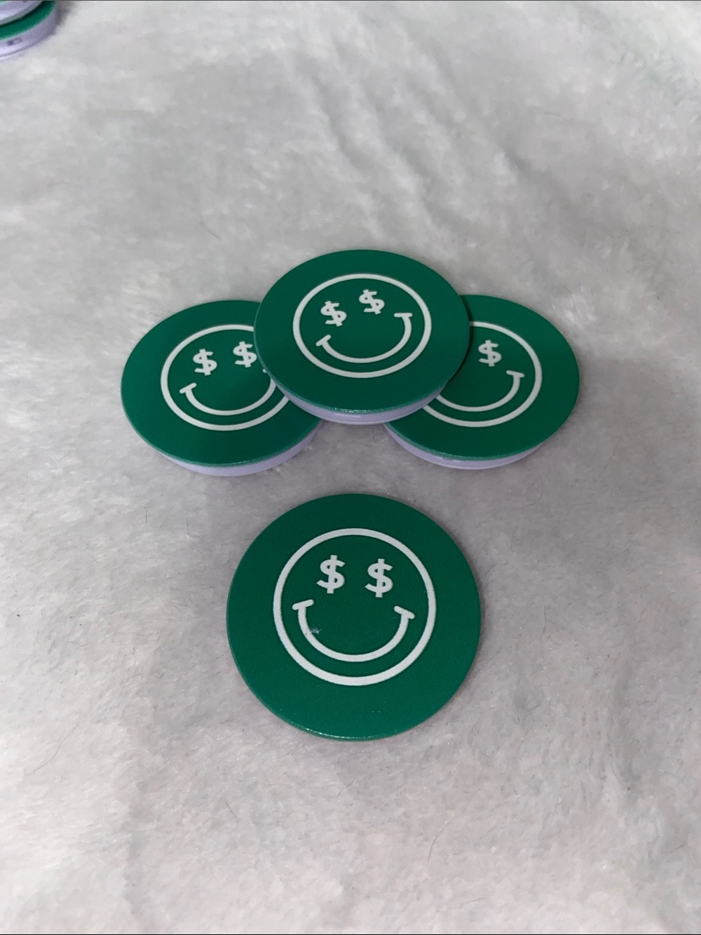 Green Smiley Dollar Phone Grip - Universal Cell Phone Stand